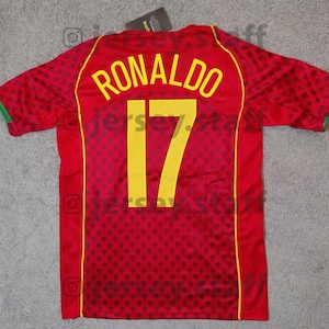 Ronaldo #17 Portugal 2004 Jersey Red Retro Football Shirt Trikot Home Y2k Portugal Kit Camiseta Vintage Final
