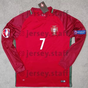 Ronaldo #7 Portugal 2016 Jersey Red Retro Football Shirt Trikot Home Y2k Portugal Kit Camiseta Vintage Euro Long sleeve