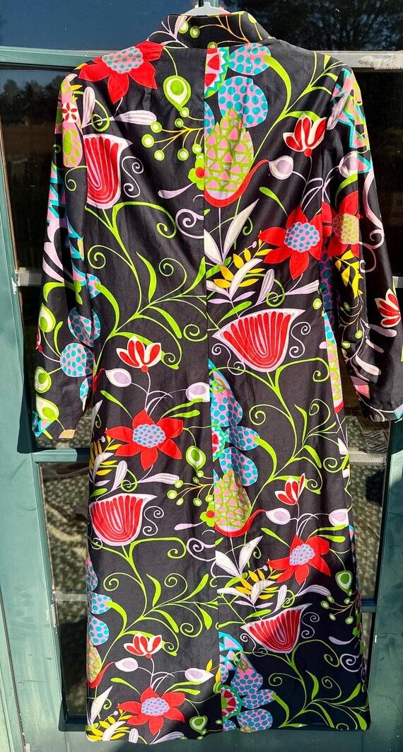 Vintage Dynasty I Magnin Vibrant Chinese Inspired Maxi Dress Hong Kong M View 4