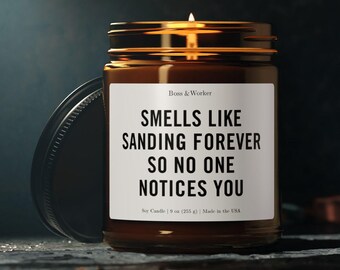 Soy Candle for Drywall Installer, Sheetrock Installer, Sanding Humor (9oz Amber)