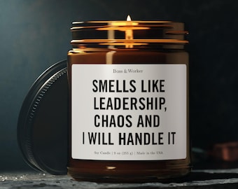 Soy Candle for General Contractor, Leadership Chaos Scent (9oz)