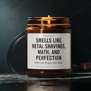 金属削りくず入り大豆キャンドル：機械工、CNCプログラマーへの贈り物