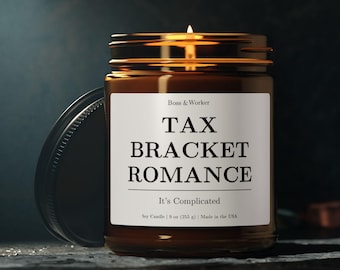 Tax Bracket Romance Candle, Accountant CPA Gift, Soy Wax (9 oz)