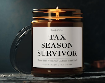 Tax Season Survivor Candle: Soy Wax Accountant Gift