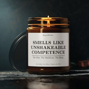Vela de soja para asistente administrativo, aroma a competencia inquebrantable (255 g)