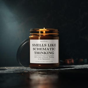 Schematic Thinking Candle, Electrical Engineer Gift, Soy Wax (4oz/9oz)