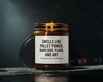 Smells Like Pallet Power Candle: Gift for Forklift Operator
