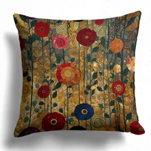 Pillow Cover with Abstract Floral Design: Decorative Throw Cushion - 119