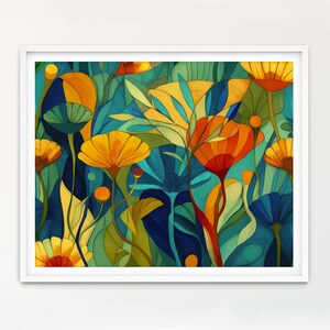 Abstract Floral Art Print: Somerset Velvet Paper, Archival Ink, Optional Frame, 101