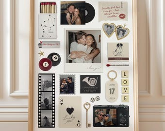 Editable Matchbook Template | Valentine's Day Gift for Boyfriend or Girlfriend | Custom Couple Matchbox Poster | Anniversary Wall Art