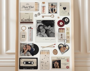 Editable Matchbook Template | Personalized Couple Matchbox Poster | Anniversary Matchbook Wall Art | DIY Canva Matchbox Art Print