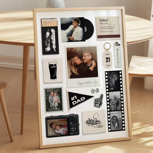Fathers Day Matchbook Template | Father's Day Memory Poster Gift | Editable Matchbox Art Poster Gift For Dad | Last Minute Gift