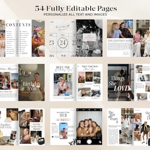 Plantilla de revista de cumpleaños / Regalo de cumpleaños personalizado para la mejor amiga / Revista estilo Vogue / Regalos editables / Recuerdo para la mejor amiga imagen 2