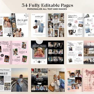 Plantilla de revista de cumpleaños / Regalo de cumpleaños personalizado para la mejor amiga / Revista estilo Vogue / Regalos editables / Recuerdo para la mejor amiga imagen 3