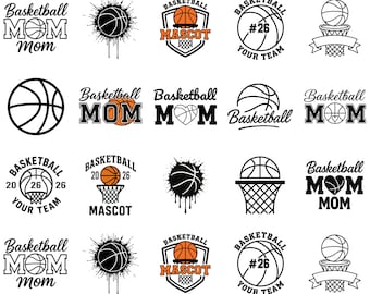 Pacchetto SVG per mamme di basket: design del logo della squadra per magliette da gioco, Cricut e sublimazione