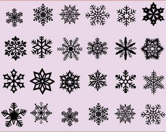 Sneeuwvlok SVG-bundel, kerst vectorontwerpen (digitale download)