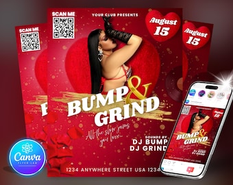 Szablon ulotki na imprezę R&B: edytowalny projekt klubu Canva (projekt do pobrania w wersji cyfrowej i wydrukowania)
