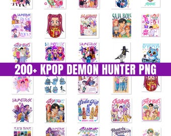 200+ Huntrix Kpop Demon Hunters png, Kpop Idol Group Shirtontwerp, meisjesdiner png, Saja Boys Girls Bands png, Huntrix-fans, digitale download