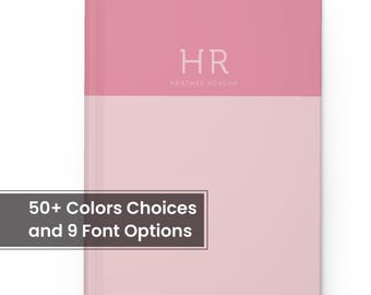 Monogram Hardcover Journal Personalized Gift Notebook Minimalist Design Color Block Writing Gift Custom Name Planner Executive
