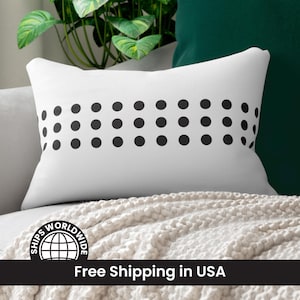 Modern Design Throw Pillow Black and White Polka Dot Pillow Circle Pattern Geometric Pillow