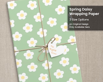 Daisy Gift Wrap Floral Wrapping Paper Birthday Gifts Baby Shower Gifting