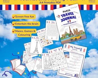 Paris Kids Activity Pack | Printable Travel Journal & Puzzles for Children (Ages 4-10)