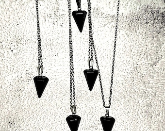 Mystic Point Obsidian Pendulums Necklace
