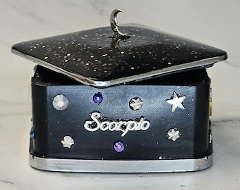 Hand-Painted Scorpio Jewelry Box – Celestial  Trinket Dish