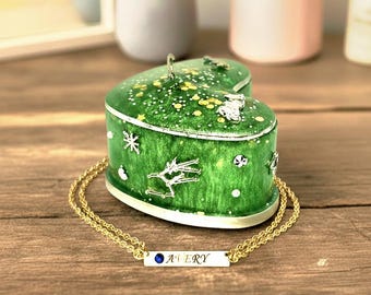 Hand-Painted Virgo Jewelry Box – Celestial Heart Trinket, Custom Astrology Gift