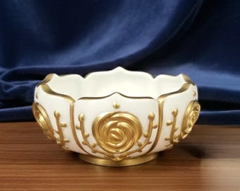 Timeless White and Metallic Gold Keepsake Bowl