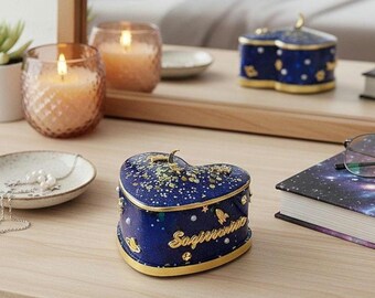 Sagittarius Jewelry Box – Hand-Painted Celestial Resin Keepsake
