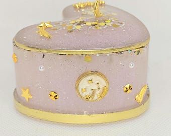 Hand-Painted Libra Jewelry Box – Celestial Heart Trinket, Custom Astrology Gift