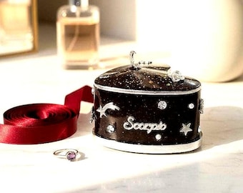 Hand-Painted Scorpio Jewelry Box – Celestial Heart Trinket Dish