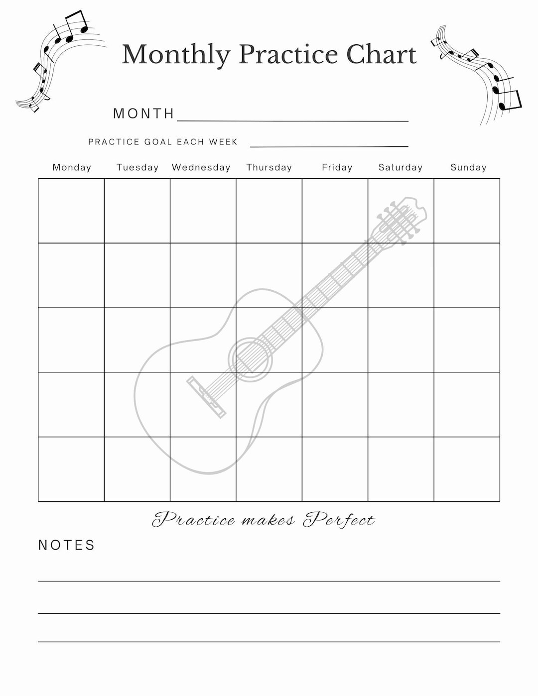 printable-monthly-music-guitar-lesson-practice-chart-student-instrument-log-band-teacher-planner-voice-lesson-instant-digital-download-etsy