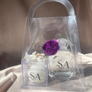 Personalized Wedding Favor Set, Custom Perfume Bottle & Candle Box - Engagement, Henna, Special Gift - Personalized Favor Box with Perfume