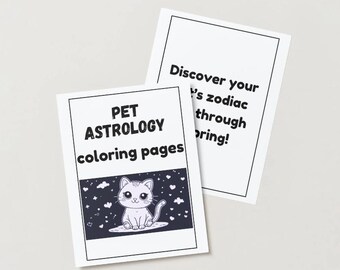 Zodiac Cats Coloring Pages: Kawaii Astrology Designs (Digital Download 8.5x11 in