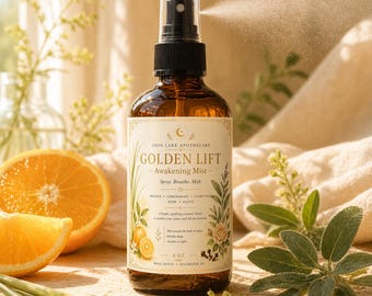 Golden Lift - Awakening Mist - Mood and Uplift Spray - 4 oz. Glass Bottle Room Spray