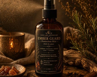 Ember Guard - Protection Mist - Energetic Protection & Space Fortifying Spray - 4 oz. Glass Bottle Room Spray