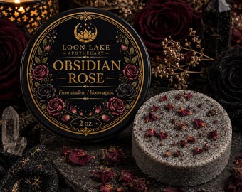 Obsidian Rose Sugar Scrub Bar - Ritual Sugar Polish in Reusable Tin 2 oz. - Organic