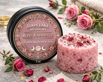 Rose Radiance Sugar Scrub Bar - Ritual Sugar Polish in Reusable Tin 2 oz. - Organic