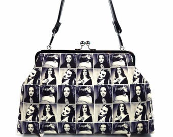 Gothic Ghoul Girl Large Kisslock Purse, Goth Icons Shoulder Bag
