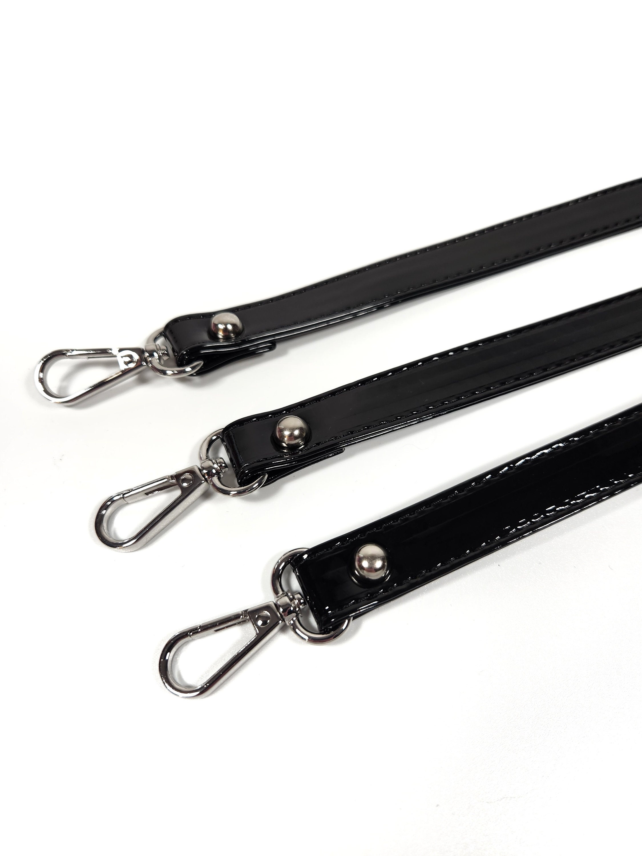 Black Leather Purse Strap, Replacement Purse Strap, Leather Crossbody Strap,  Adjustable Strap, Purse Strap, 1/2 Leather 