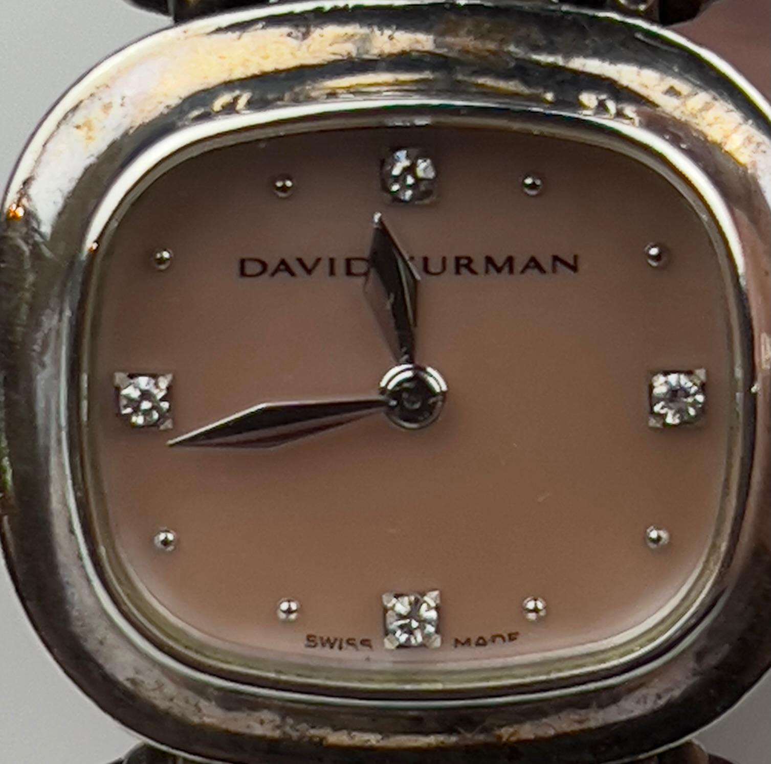 David Yurman Sterling Silver Diamond Pink Mother of Pearl 