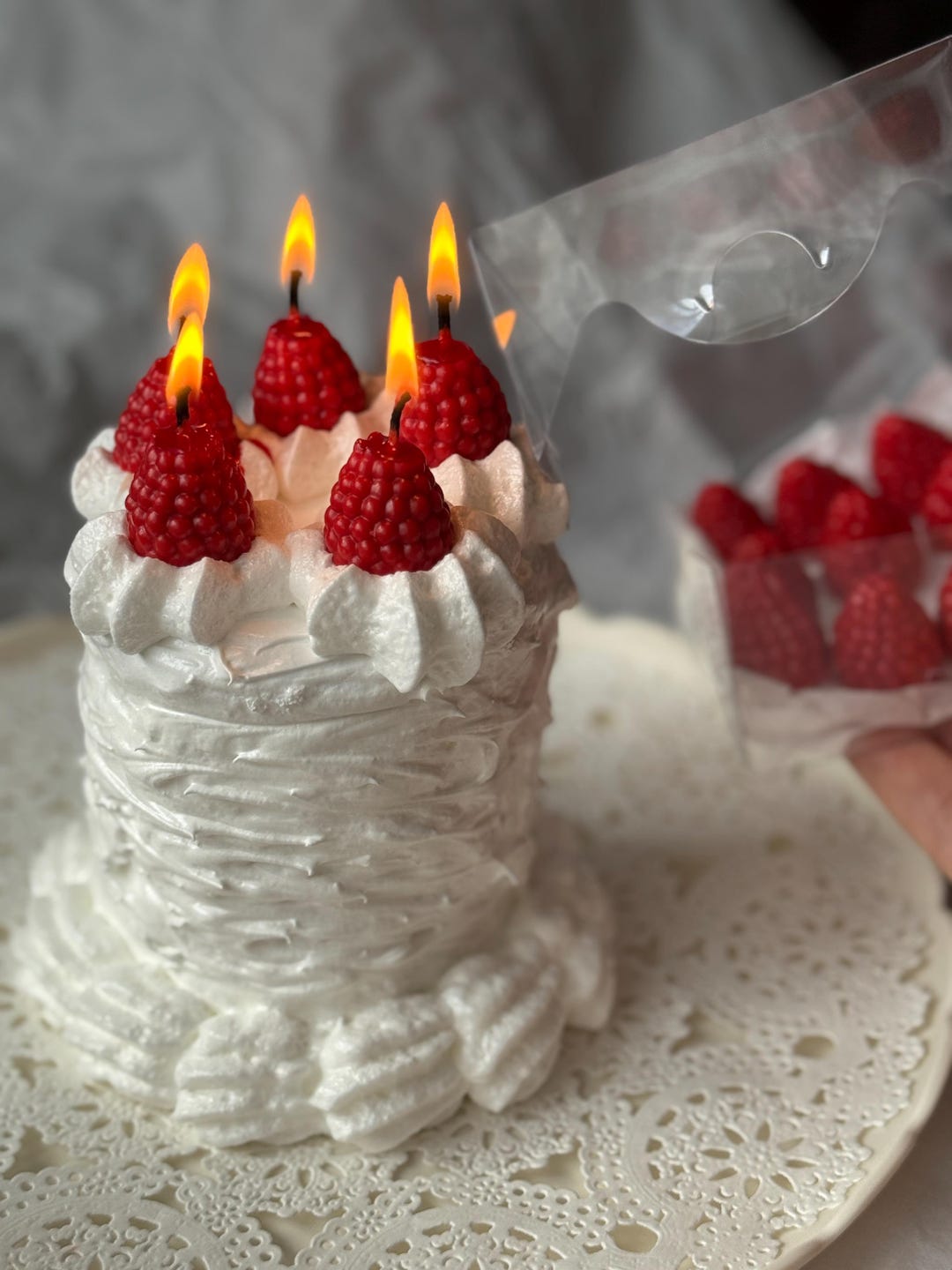 Raspberry Soy Wax Candles – Handmade Dessert Cake Toppers, Set of 12 - Etsy