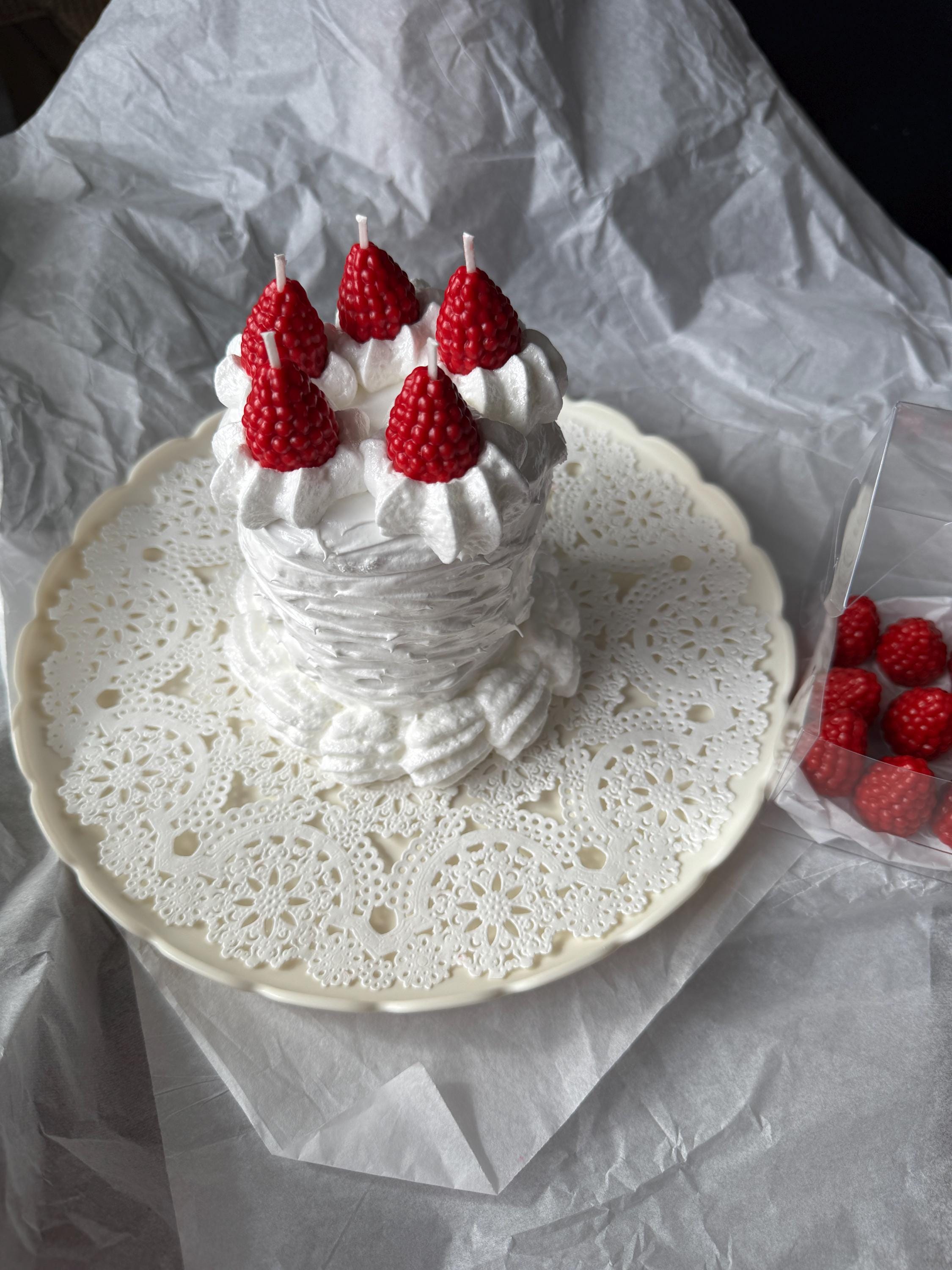 Raspberry Soy Wax Candles – Handmade Dessert Cake Toppers, Set of 12 - Etsy