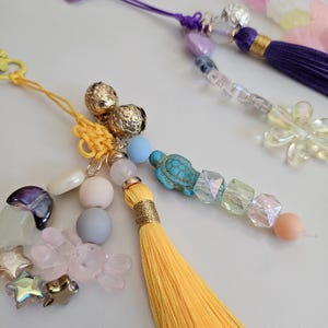 Korean Norigae Keychain Set (3 pcs): Handmade Tassel Bag Charms