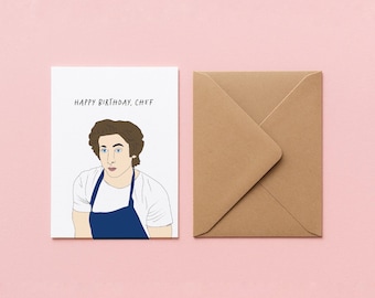 PRINTABLE GREETING CARD - The Bear tv show Carmy pop culture birthday card. Carmen Berzatto tv card
