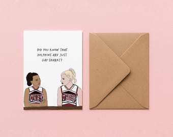 PRINTABLE GREETING CARD - Glee brittana Cheerios funny greeting card silly wlw Santana Lopez Brittany Pierce digital download card
