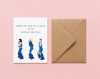 PRINTABLE GREETING CARD - Mamma Mia Donna and The Dynamos Digital Download musical fun birthday card