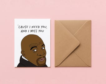 PRINTABLE GREETING CARD - White Chicks Terry Crews movie digitally hand drawn pop culture greeting card digital download